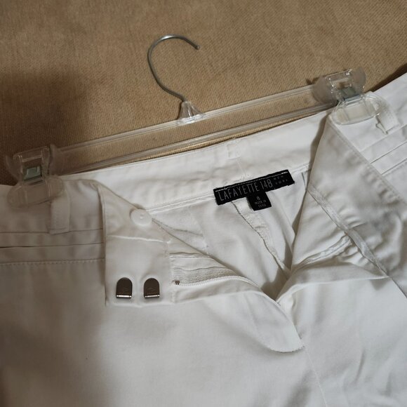 Lafayette 148 White Cropped Pant size 8 - Picture 6 of 7